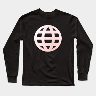 Spaceship Earth Millennial Pink Geometric Long Sleeve T-Shirt